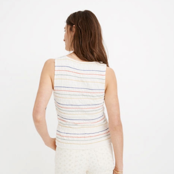 NWT Texture & Thread Rainbow-Stitch Smocked Tank - Picture 3 of 6